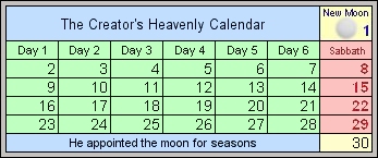 a lunar month layout